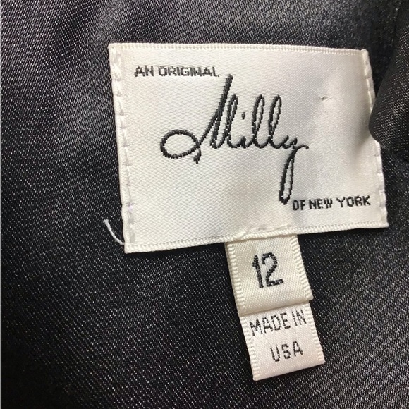 Milly New York Women’s Size 12 Fit & Flare Dress Black & White Cut Out Floral - Picture 2 of 12